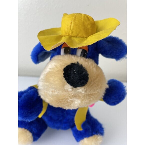 Vintage ACE Novelty Co Inc Blue Bear Yellow Hat & Rain Jacket Plush Toy US 9.25” - Picture 2 of 12